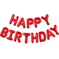 CANREVEL Happy Birthday Banner 13pcs - 16-Inch Red 3D Mylar Foil Letters & Balloons