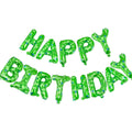 CANREVEL Happy Birthday Banner 13pc 16in Green Pixel Miner Theme – Party Decor for Kids and Adults