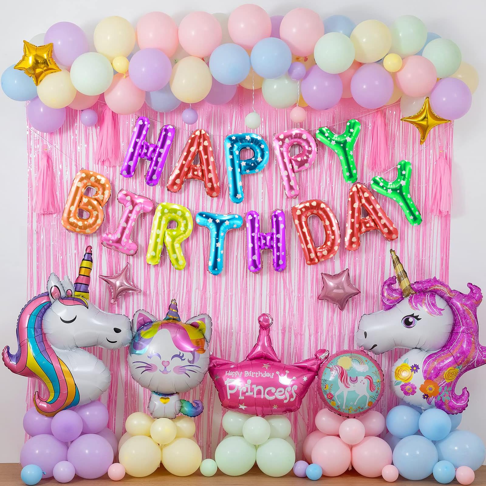 CANREVEL Happy Birthday Banner 13pcs – 16 Inch Mylar Foil Letters, 3D Multi-Color Party Decorations