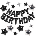 CANREVEL Happy Birthday Banner 13 Letters + 12 Balloons – 16in Black 3D Party Decorations