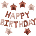 CANREVEL Happy Birthday Banner 16inch Letters with Star Balloons – Caramel Birthday Party Decor Kit