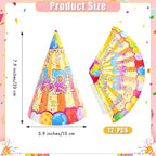 CANREVEL 12 PCS Party Hats for Adults | Cone Hat Set in 12 Designs