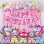 CANREVEL Happy Birthday Banner - 13pc 16-Inch Mylar Letter Balloons with 3D Pink Heart