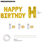 CANREVEL Happy Birthday Banner - 13pc 16in Gold Foil Letters with LED Lights