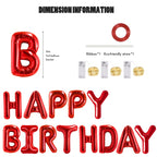 CANREVEL Happy Birthday Banner 13pc 16-Inch Mylar Foil Letters with LED Lights – 3D Red Party Decorations