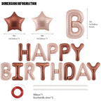 CANREVEL Happy Birthday Banner 16inch Letters with Star Balloons – Caramel Birthday Party Decor Kit