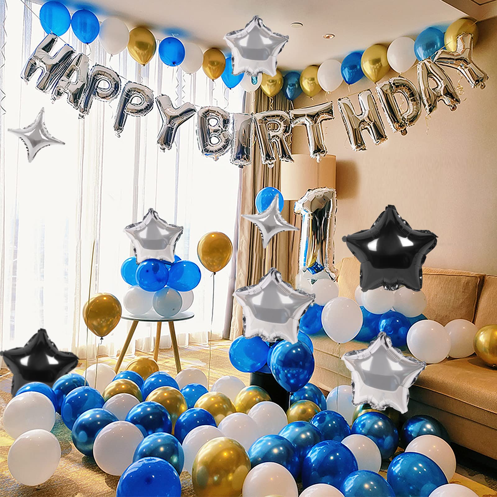 CANREVEL Happy Birthday Banner 13pc 16in Silver Foil Letters – Party Decor