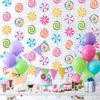 Capoda Candyland Party Decorations – 8-Piece Candy Garlands & Lollipop Banners