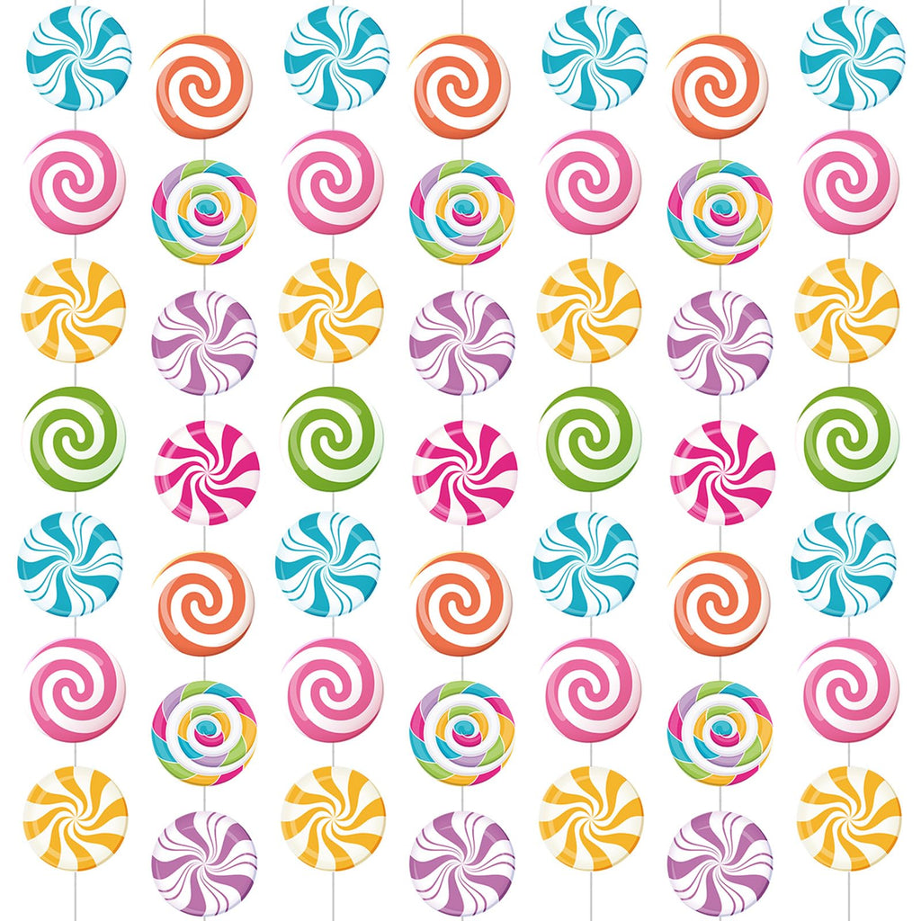 Capoda Candyland Party Decorations – 8-Piece Candy Garlands & Lollipop Banners