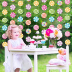 Capoda Candyland Party Decorations – 8-Piece Candy Garlands & Lollipop Banners