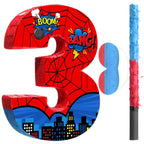 Capoda Number 3 Spider Piñata Bundle with Blindfold & Bat – 16.14 x 12.32 x 2.76 in