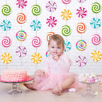 Capoda Candyland Party Decorations – 8-Piece Candy Garlands & Lollipop Banners