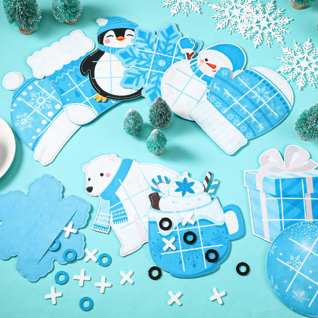 Capoda 24-Pack Winter Tic Tac Toe: Festive Desk Game & Party Favors