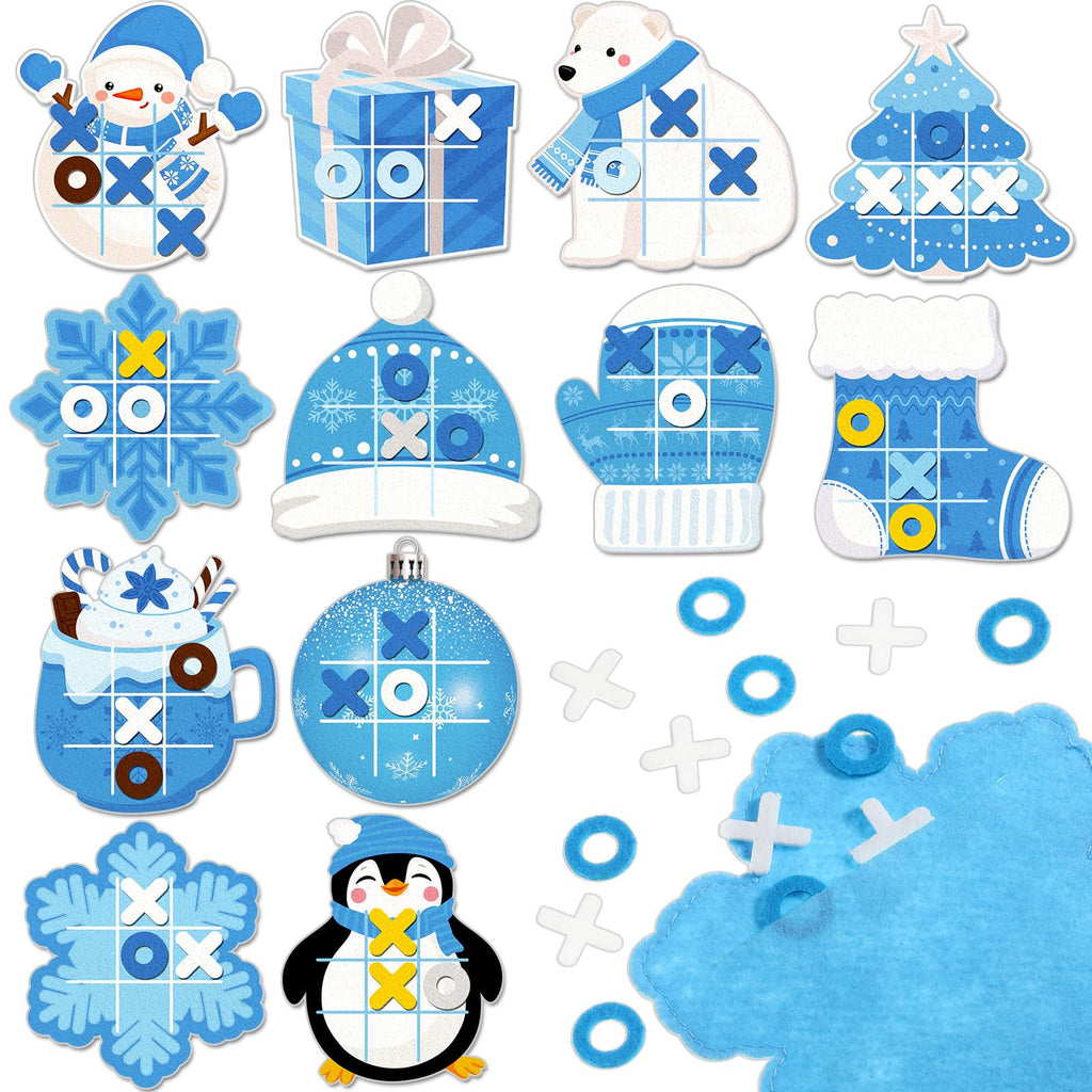 Capoda 24-Pack Winter Tic Tac Toe: Festive Desk Game & Party Favors
