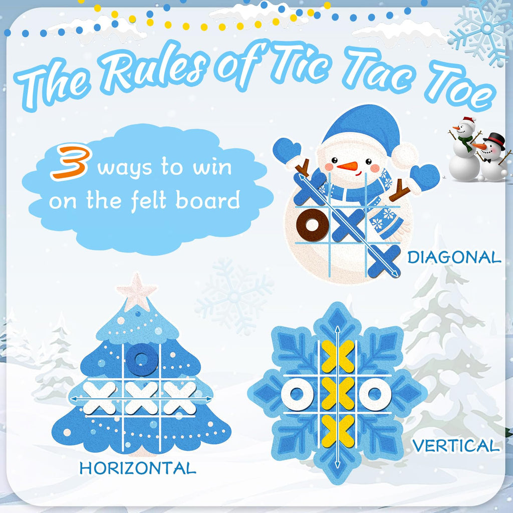 Capoda 24-Pack Winter Tic Tac Toe: Festive Desk Game & Party Favors