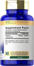 Carlyle Vitamin B-2 400mg – 180 Count – Non-GMO & Gluten Free | B2 Riboflavin Supplement