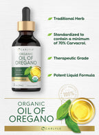Carlyle Organic Oil of Oregano Liquid Drops - 2 fl oz | Vegan, Non-GMO, Gluten Free