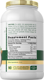 Carlyle Organic Inulin Powder 48oz | Prebiotic Fiber from Jerusalem Artichoke | Vegan & Non-GMO