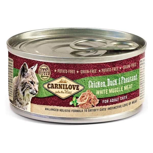 Carnilove Chicken, Duck & Pheasant Wet Cat Food 100g Tin