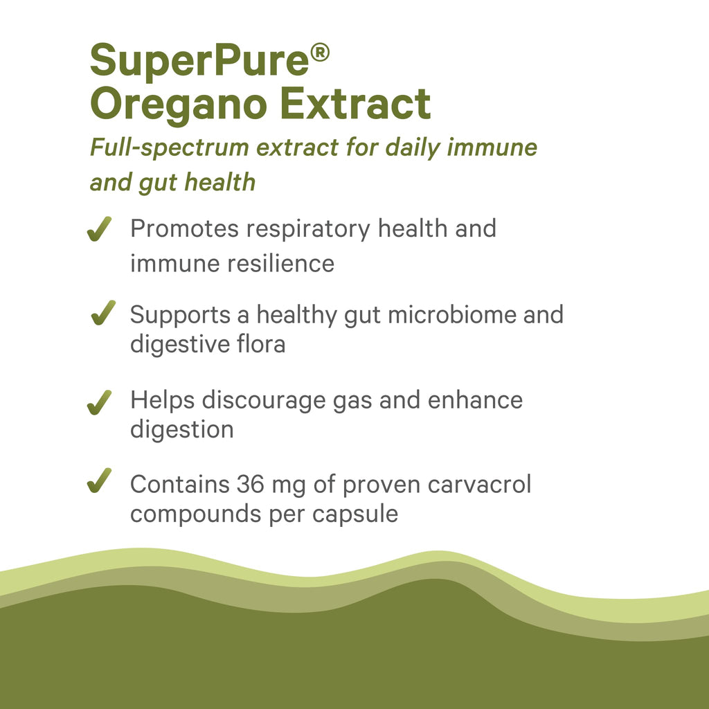 PURE SYNERGY SuperPure Oregano-Extrakt Kapseln | Bio Oregano-Öl & -Blatt