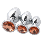 Jeweled Metal Butt Plug Set