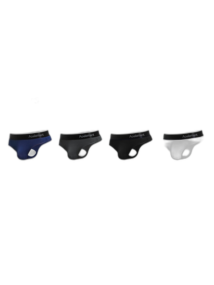 4 Pack Men's Low-Rise Stretchy U-Pouch Thongs