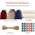 Linen Drawstring Christmas Gift Bag