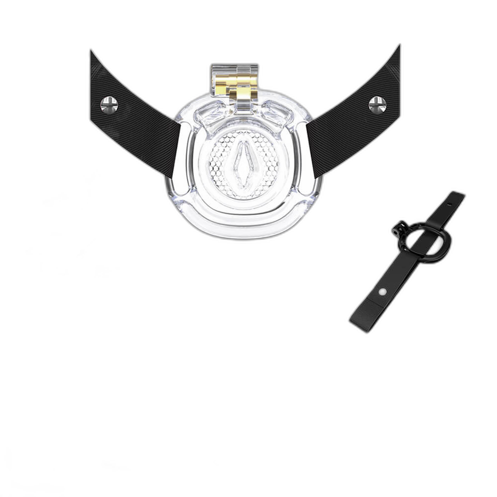 Fortis - Inverted Chastity Cage With Belt And Four Rings