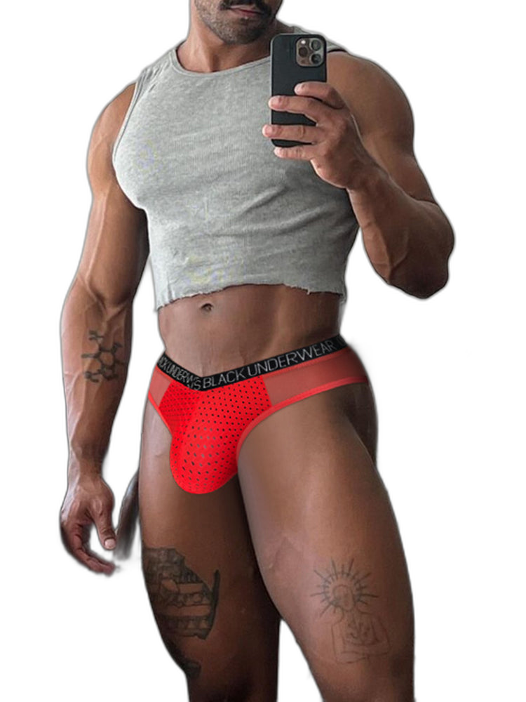 2-Pack Breathable Low Waist U-Convex Semi-Transparent Men's Briefs