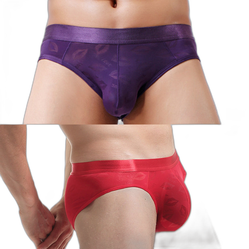 2 Pack Men's Sexy Seamless Solid Color Briefs
