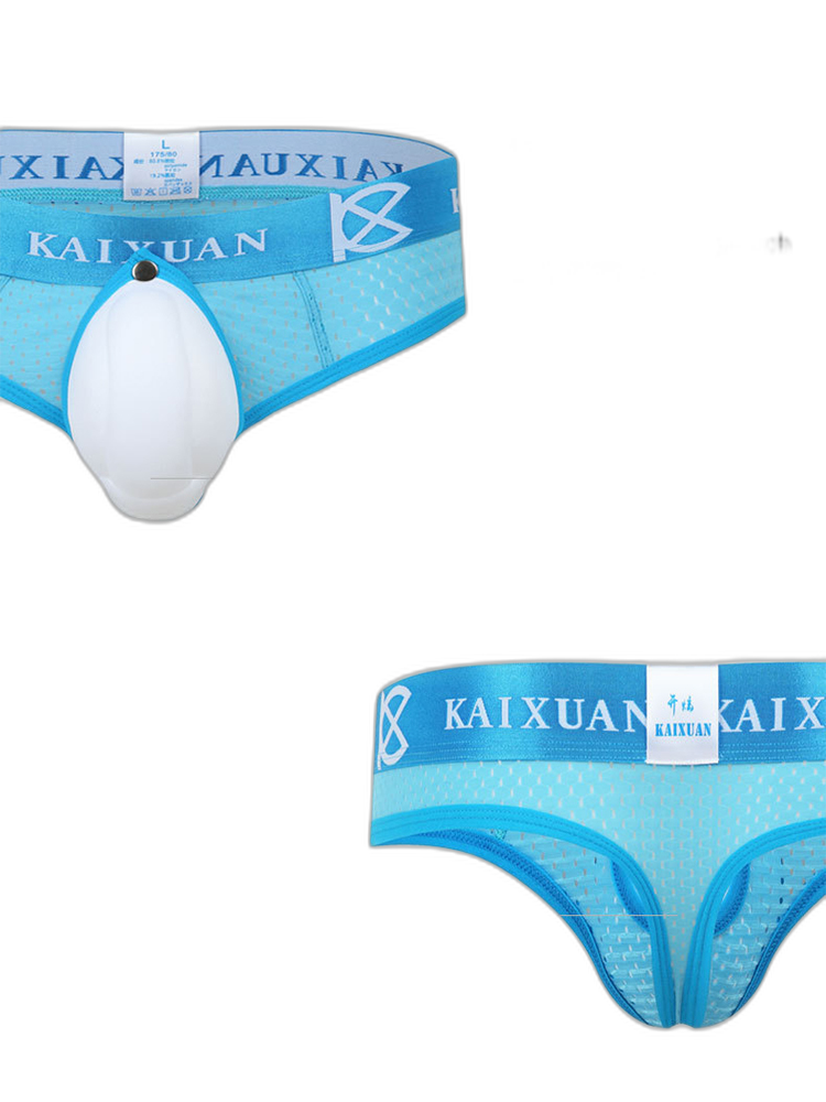 2 Pack Men's Breathable Mesh Removable U-Shaped Pocket Thongs