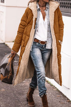 Solid Color Hooded Long Coat Winter Long Sleeve Double-sided Wear Slim Elegant Cardigan Jacket Top Women's Clothing