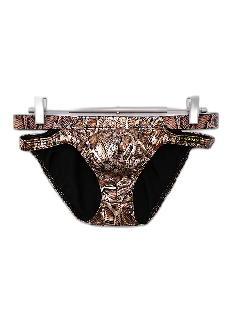 2-pack Men's Snake Print Hollow Briefs