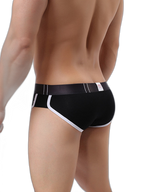 Zipper Belt Printed Cotton Pouch Briefs