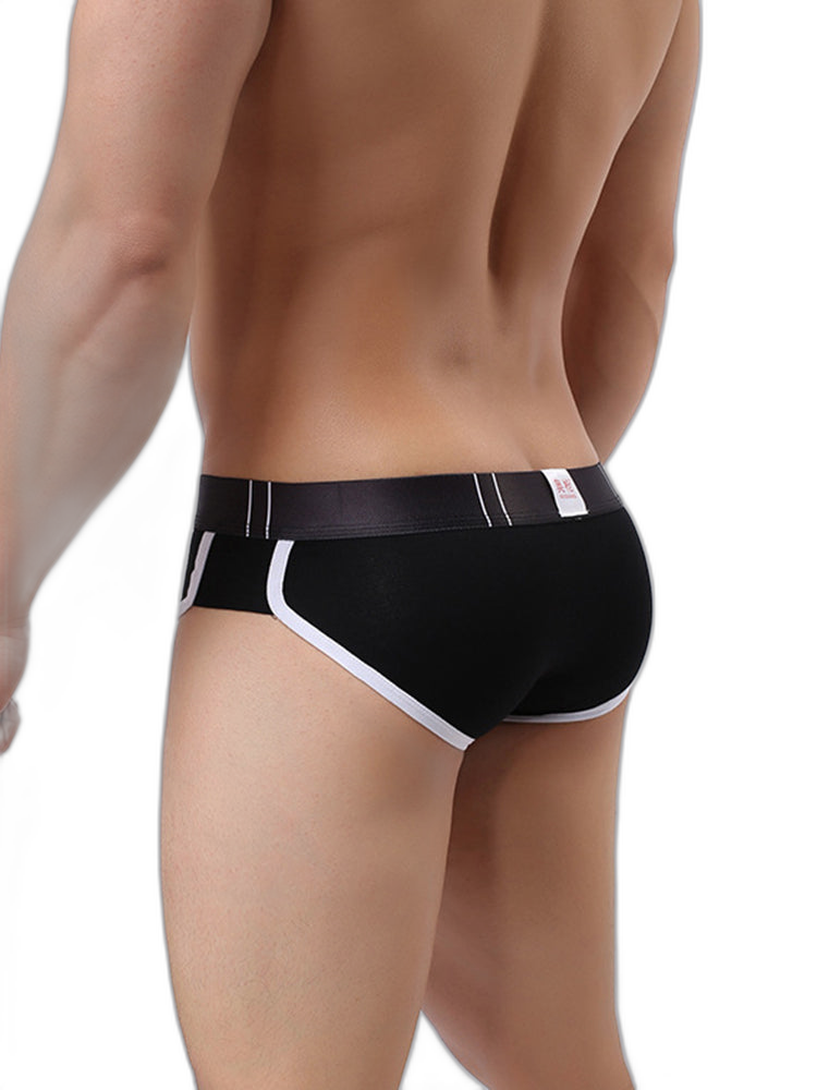 Zipper Belt Printed Cotton Pouch Briefs
