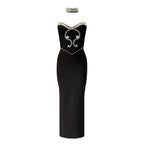 New Solid Color Refined Rhinestone Tube Top Bandage One-piece Dress