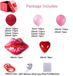 CboDeco Pink & Red Balloons Garland Arch Kit – Heart & Lip Balloons