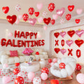 CboDeco Happy Galentines Day Decorations Kit – Red Banner, Hearts & Balloons for Galentine's Party