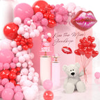 CboDeco Pink & Red Balloons Garland Arch Kit – Heart & Lip Balloons