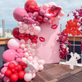 CboDeco Pink & Red Balloons Garland Arch Kit – Heart & Lip Balloons
