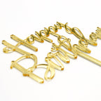 CC TOWN Happy Birthday Topper - Mirrored Gold Acrylic Cake Topper, 6x7 in, Food Safe