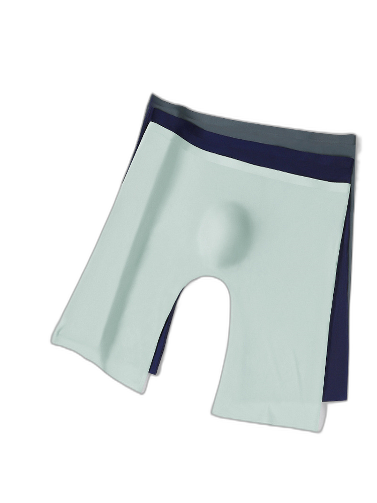 3 Pack Men's Breathable Seamless Mid-Length Boxer Briefs