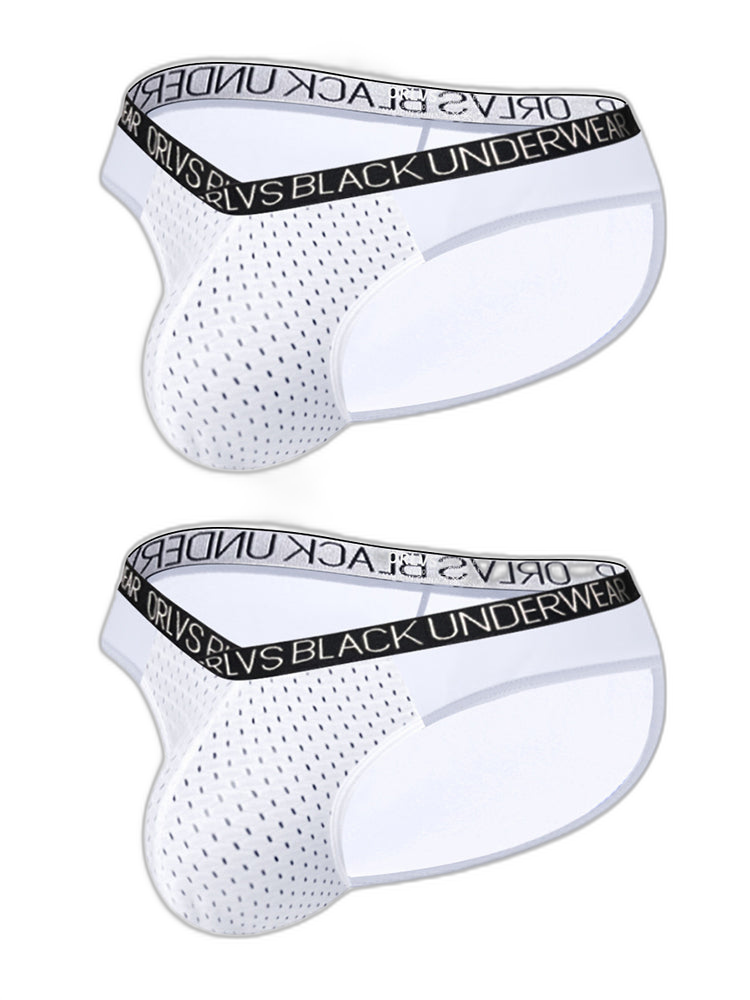 2-Pack Breathable Low Waist U-Convex Semi-Transparent Men's Briefs