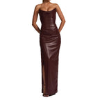 Women's Back-tie Tube Top Dress With Side Slit