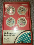 1 PACK VOLKSWAGON CAMPERVAN Set of 4 GLASS MAGNETS