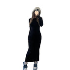 Women's Pure Color Minimal Versatile Tight Long Sleeve Narrow Dress