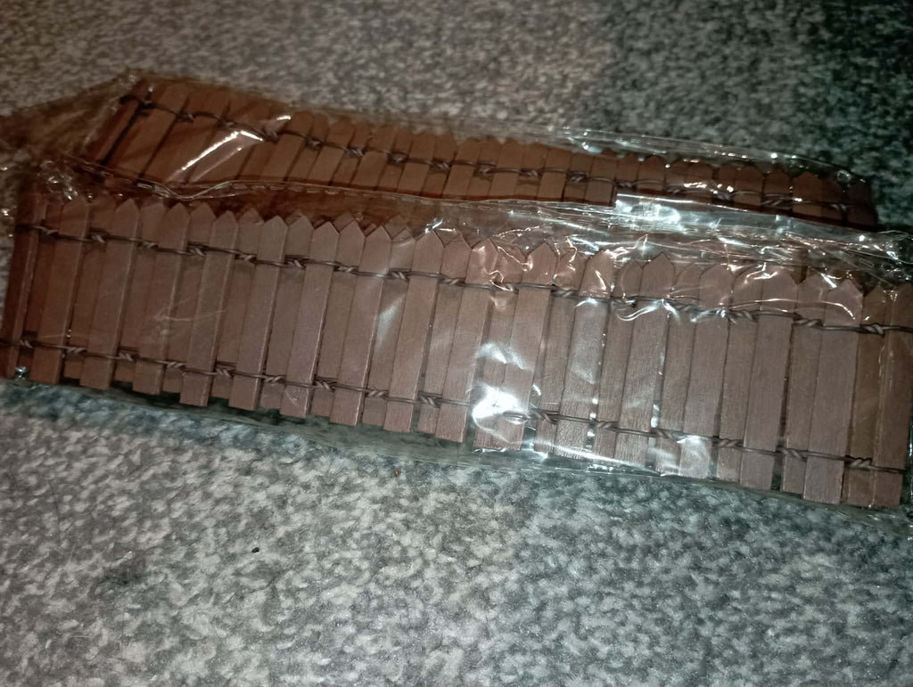 2 packs Mini Wood Fence BROWN Decorative