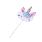 CCINEE Rainbow Unicorn Cupcake Toppers – 48-Pack Double-Sided Paper Picks for Birthday Party Decor