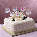 CCINEE Rainbow Unicorn Cupcake Toppers – 48-Pack Double-Sided Paper Picks for Birthday Party Decor