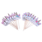 CCINEE Rainbow Unicorn Cupcake Toppers – 48-Pack Double-Sided Paper Picks for Birthday Party Decor